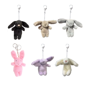Adorable Rabbit Keyring Charm Portable Bag Pendant Charm for Women Durable Stuffed Animal Keychain Pendant Jewelry