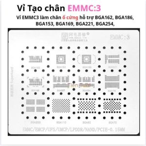 Vỉ làm chân ổ cứng EMMC:3 hỗ trợ eMMC/ UFS/ NAND/ PCIE/ LPDDR/ EMCP/ UMCP