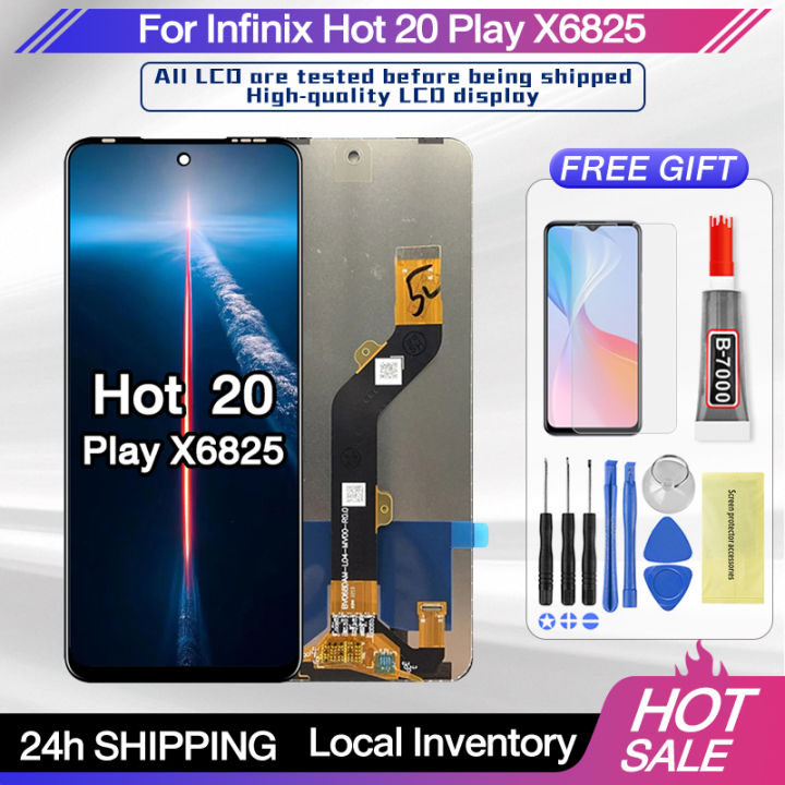 LCD With Frame For Infinix Hot 20 Play X6825 X6826 Lcd Display Touch Screen Digitizer Replacement