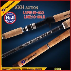 เบ็ดตกปลาแบบเบ็ดตกปลาหมุน/หล่อแบบท่อ7FTเหยื่อล่อ XXH: 10-40กรัมเส้น: โครงสร้างแบบริบบิ้นคาร์บอนกากบาท10-30LBเหยื่อตกปลาคาร์บอนไฟเบอร์: