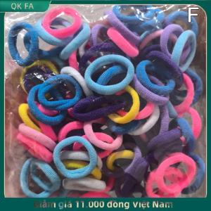 QK FA ✨ 100pcs đầy màu sắc cơ bản Nylon ealstic tóc ban nhạc trẻ em cô gái tóc đuôi ngựa chủ quan hệ scrunchie Mini headwear ban nhạc cao su dây tóc