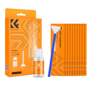 K&F CONCEPT 24mm DSLR or SLR Camera Full-Frame Sensor Cleaning Swab Kit (10pcs*Cleaning Swab + 1*20ml Cleaning Liquid)