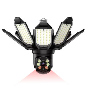 E27 V380 PRO CCTV Camera Upgraded Version Noise Reduction 8 White Light LEDs + 6 LEDs Two-Way Audio Alarm 1080P Panoramic WiFi Infrared Night Vision Camera Plug and Play Connector Bulb Camera 360 lP Indoor and Outdoor Dual Use Network Camera