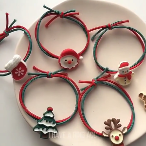 Christmas Hair Ties for Women And KidsElastic Baby Hair Ties No Damage Ponytail Holder Toddler Hair Ties