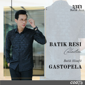 Kemeja Batik Pria Slimfit Motif GASTOPELA Lengan Panjang Pendek Premium Bahan Katun Furing Solo
