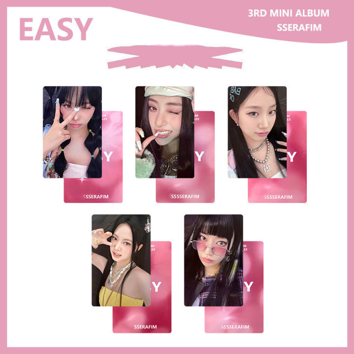 Kpop LE SSERAFIM Album EASY Card SAKURA KIM CHAEWON HUH YUNJIN