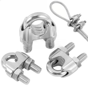 10 Pcs 20MM Stainless Steel Cable Clamp Rope Clamps Wire Fastening Electric Clips Fixed Rope Clamps Assortment Kit