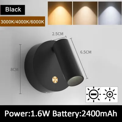 KUCHVZ LED Wall Light with MagneticSpotlights Indoor with Remote Led Wireless Wall Light USB Rechargeable LED Reading Lights Bedside Lamp