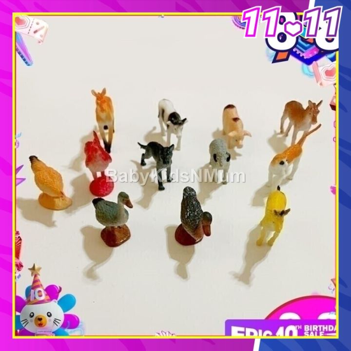 Montessori Animal Match Miniature Farm Animal Toy Figurines with