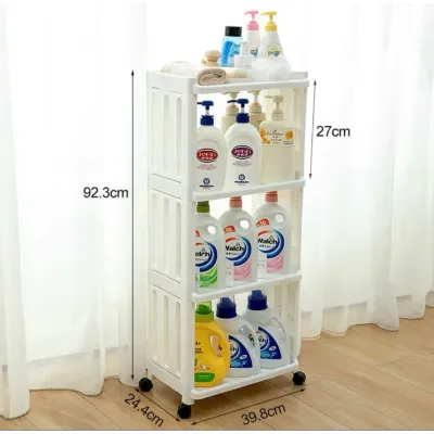 Kệ Nhựa Lắp Ghép 2-3-4 Tầng Để Nhà TắmNhà BếpĐựng Đồ Có Bánh Xe Di Chuyển Tiện Ích