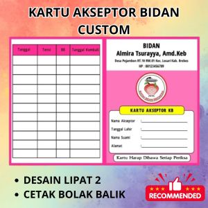 KARTU AKSEPTOR KB BIDAN CUSTOM NAMA DAN ALAMAT SESUAI KEINGINAN