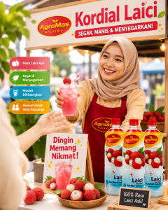 (Agromas) Lychee Cordial 1000ml / Refreshing Lychee Drink Syrup / Sweet & Refreshing Beverage