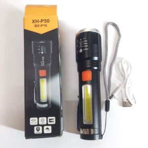 Japan XHP P50 Police metal body 50000W BX P16 Lampu Suloh LED Torchlight Flashlight and zoom light stong bpody