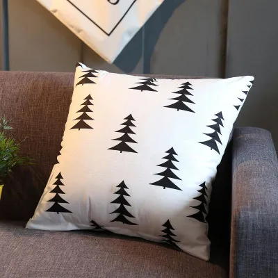 30x50cm 40x40cm 45x45cm Nordic Geometric Throw Pillow Covers Black White Houndstooth Chevron Triangle Tree Pattern Square & Lumbar Cushion Cases for Sofa Bedroom Minimalist Home Decor