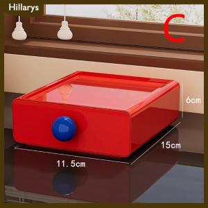 [Hillarys] Desktop Storage Drawer Stackable Pull Out Storage Boxes Color Contrast Drawer Organizer Office Sundries Stationery Storage Case