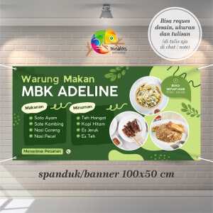 Cetak Spanduk Banner Hijau Organik Estetik Bisnis Warung Makan