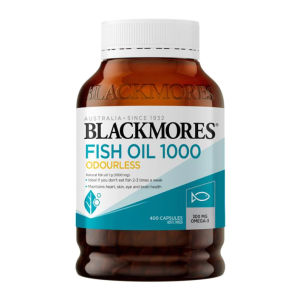 BLACKMORES Omega3 Odourless Fish Oil 400Capsules 1000mg โอเมกา-3 DHA EPA  แบล็คมอร์ส น้ำมันปลา จากออสเตรเลีย วันหมดอายุ :12/2027