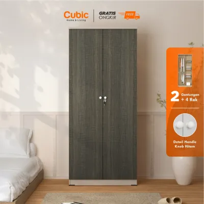 Cubic Lemari Pakaian Minimalis / Wardrobe Baju 2 Pintu / LUNA LP 2P