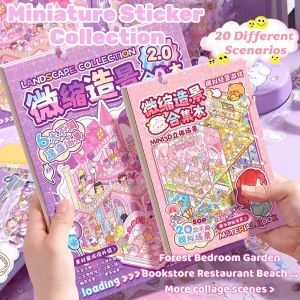 Landscape Sticker Book Set 3D Sticker Book for Kids Cartoon DIY Scenery Sticker Book Birthday Gift
