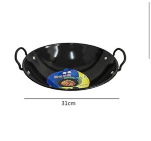 Kuali Hitam Viral Original Ridged Iron Wok Enamel Wok Kwali Hitam Kuali Besi Kuali Viral Non Stick