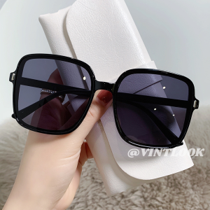 VINTLOOK แว่นกันแดดผู้หญิงแบบไล่ระดับสีเล็บข้าวสีตารางแว่นตาวินเทจแว่นตาป้องกันรังสี UV แนวโน้ม  แว่นตากันแดด