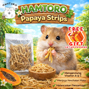 Hamtoro Papaya Strips Snack Camilan Hamster &Kelinci Alami Penambah Nafsu Makan&Lancarkan Pencernaan