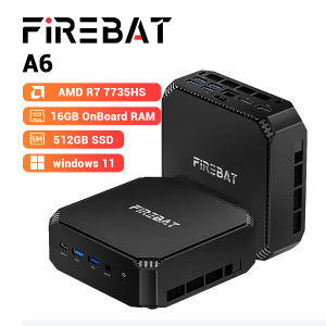 FIREBAT A6 mini PC supports triple screens WIFI6 supports 5G AMD Ryzen 7 7735HS 12 GB RAM 512 GB SSD AMD Radeon 680M