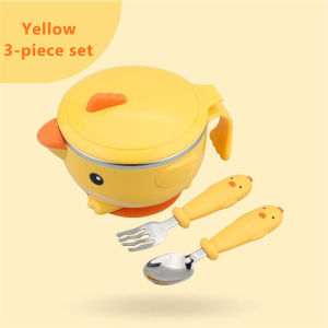 Original Goryeo Baby Childrens Tableware Set Baby Eat Rice Drink Water Cup Injection Insulation Sucker Bowl Baby Cartoon Food Bowl