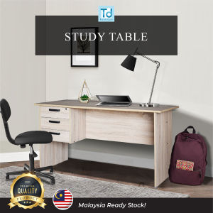 【Malaysia Ready Stock】Td Furniture Melamine Computer desk Study Desk with 3 drawers| Home Office Desk Writing Desk For Home Office Simple Small Table Multifunctional computer desk study Desk Meja Komputer Meja berlajar 150x70x75cm|电脑桌台式简易家用书桌