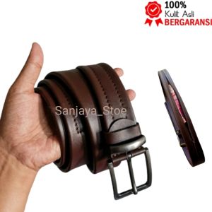 BERGARANSI Sabuk Pria/Ikat Pinggang Pria 100% Kulit Garut Resleting Premium
