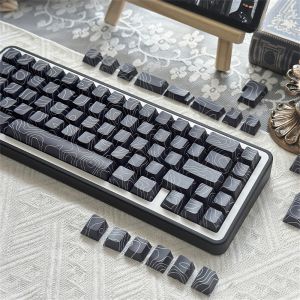 ZIFRIEND 132 Keys Contour Line Side Engraved Keycap Shine Through Cherry Profile PBT Sublimation For Cherry MX Switch Mechanical Keyboard