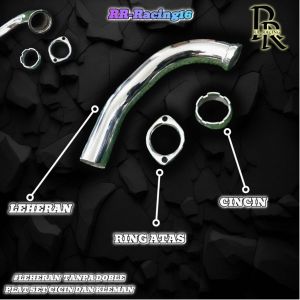 Leheran Knalpot Tanpa Double Pipa Cincin dan Mur Knalpot Sambungan Knalpot Rx King/Rxk/Rx Spesial Chrome