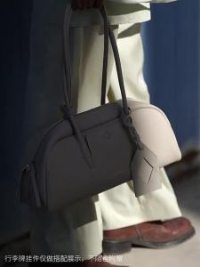 [ Star Product ] Song Vintage Genuine Leather Pillow Bag for Women   Large-capacity long-handle handbag Boston bag   Simple solid color versatile bag for commuting and shopping  #71263