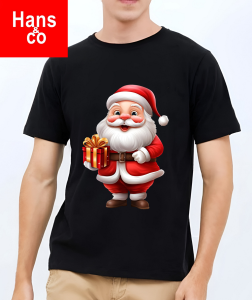 Kaos Pria 3 Dimensi Motif Animasi Merry Christmas Santa Claus Tshirt Oblong Katun 24s H0121 By Hans & co