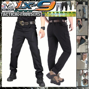 กางเกงยุทธวิธีทหารผู้ชาย IX9/IX7 กางเกงคาโก้เนื้อลายตาราง ชุดฝึก ใส่เดินป่ามีไซส์ S-5XL