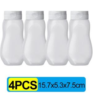6PCS 330ml Sauces Squeeze Bottles with Lids PE Thickened Ketchup Salad Dressing Dispenser Multipurpose Condiment Liquid Storage Container