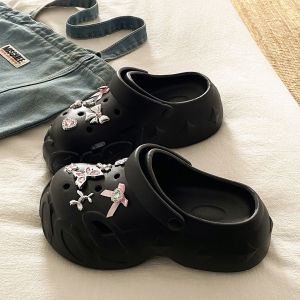 [Free Shipping] Trendy And Versatile WomenS Clogs For Summer 2026 New EVA Thick-Soled Height-Increasing DIY Rhinestone Beach Closed-Toe Shoes