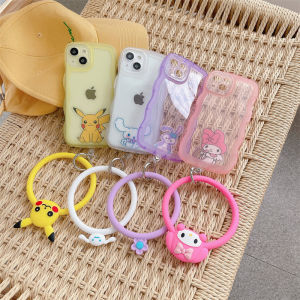 Zeallion Ốp Điện Thoại Mềm TPU Trong Suốt Hoạt Hình Cho [iPhone 11 13 12 Pro XR X Xs Max 7 8 Plus SE 2020] Ốp Bảo Vệ Chống Rơi Dây Đeo Cổ Tay Vòng Treo Chống Thất Lạc Bằng Silicon
