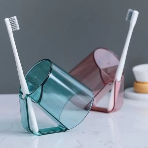 STYLETENK Inverted Toothbrush Holder Cup Anti-Scaling Drainage Design Toothbrush Storage Cup Convenient Upside-Down Drain Toothbrush Cup Bathroom