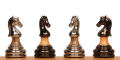 3 1/2'' Decorative Staunton Silver & Black Anodized Metal Finish Chess Set ตัวหมากรุกสากลอะคริลิคโลหะ. 