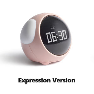 New cute expression alarm clock LED night light childrens multi-function headboard voice control night light Snooze requires a child alarm clock