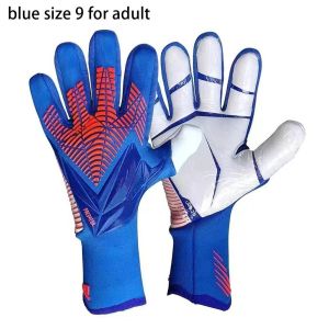 LQR8111 1Pair ลาเท็กซ์หนา ถุงมือผู้รักษาประตูโกล ผู้ใหญ่เด็กๆ ป้องกันนิ้วมือ ถุงมือฟุตบอลฟุตบอล ทนทานต่อการใช้งาน ระบายอากาศได้ระบายอากาศ ถุงมือโกตาลี