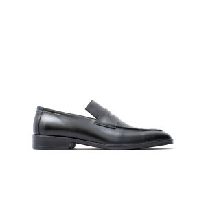 Bruno Black - Sepatu Kulit Formal Pantofel Penny Loafer Slip On