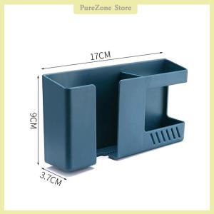 [PureZone] 2 In 1 Wall-mounted Mobile Phone Remote Control Storage Box Multifunctional Punch-free Storage Rack Wall Debris Storage Holders