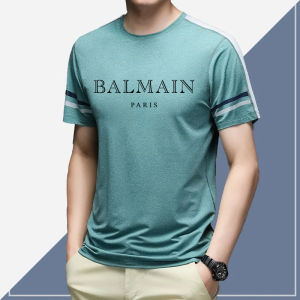 Original BALMAINˉPARIS Fashion Men Short Sleeve  t-shirt Summer Casual Gym Clothing Fitness Mens Bodybuilding T shirt Male Slim Fit Tees Tops