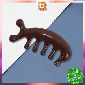 OFM-C1355 Sisir Pijat Kepala Bahan Kayu Terapi Rambut kulit Serbaguna / Kerokan Sisir Gigi Relaksasi