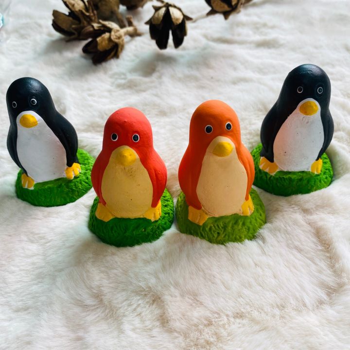 ตุ๊กตาเซรามิกรูปสัตว์แขวนได้ สำหรับตกแต่งสวน ชุด 4 ชิ้น