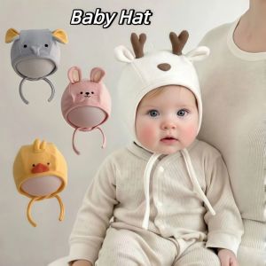 UNIITY Cartoon Animals Kid Ear Protection Hat Soft Windproof Toddler Warm Hat Cute Solid Color Baby Winter Plush Hats For 8-18 Months
