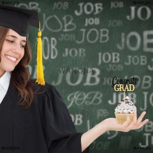 [COD] WANGJIA Class Of 2025 Graduation Cupcake Topper - Celebrate Graduation Day With Glitter Congrats Grad Cupcake Picks Decorations