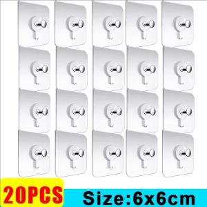 20pcs Photo Frame Hooks Storage Rack / Punch-Free Adhesive Wall Hooks Screw / Transparent Traceless Organizer Hanger